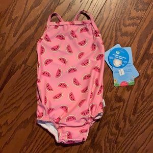 one piece swimsuit with reusable swim diaper